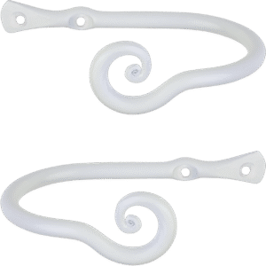 Curtain Holdbacks Medium Swirls - White