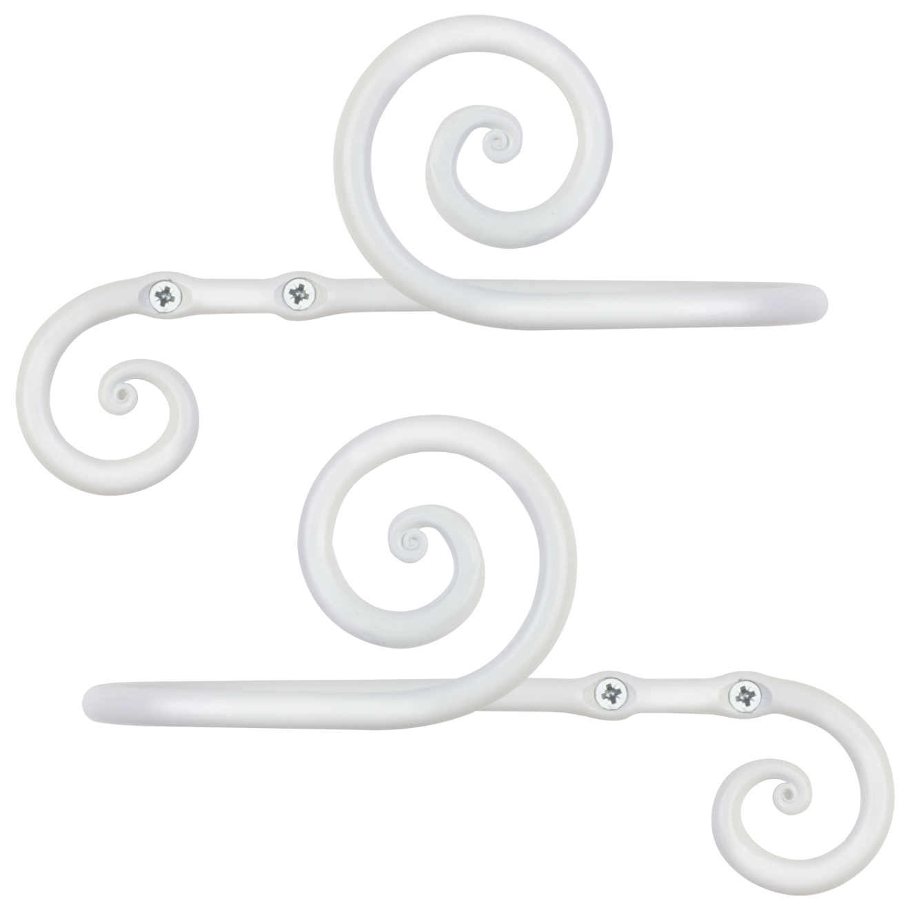 Curtain Holdbacks Large Swirls - White