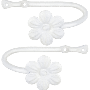 Curtain Holdbacks Medium Flower - White