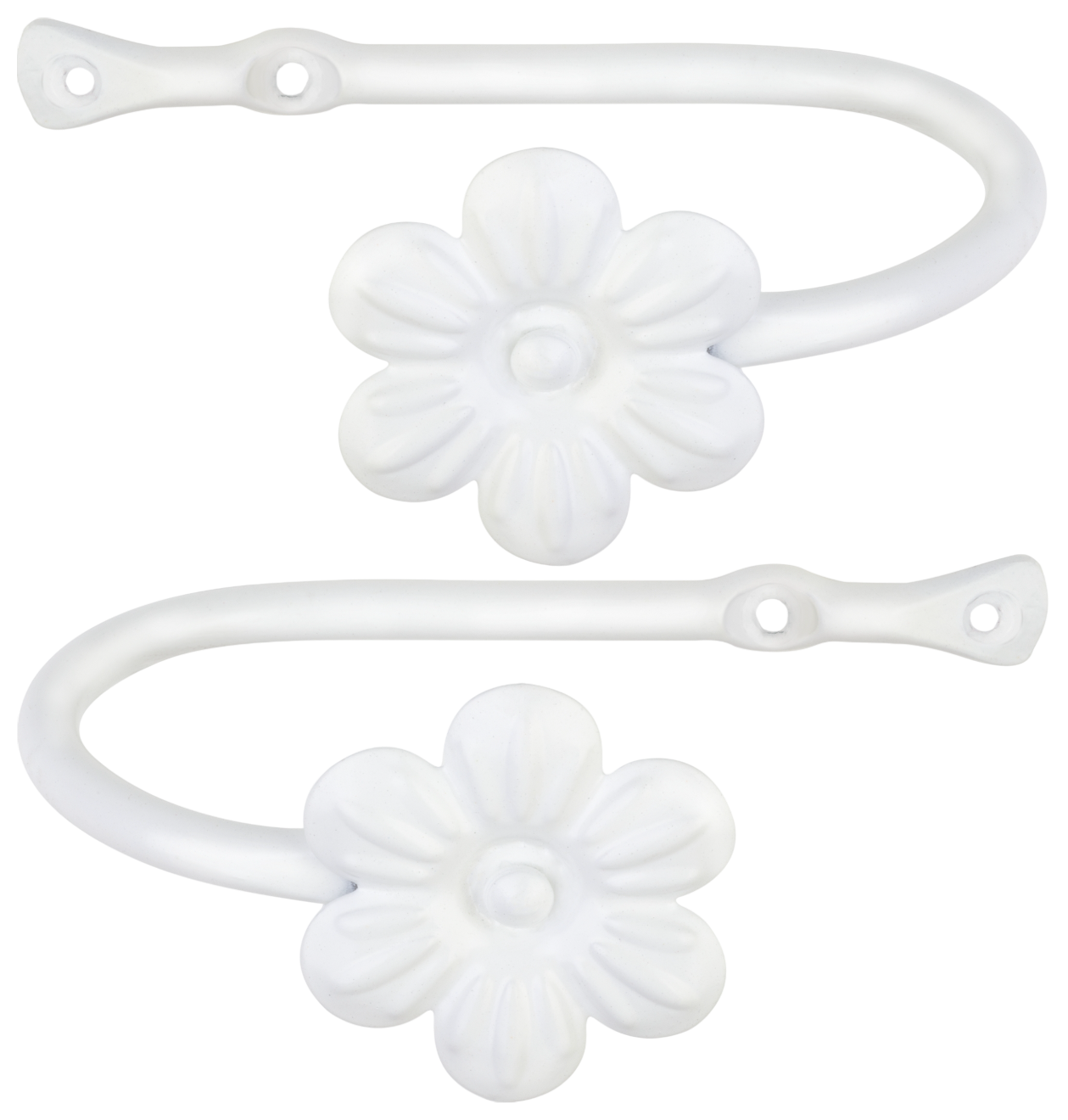 Curtain Holdbacks Medium Flower - White