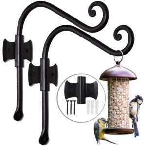 Black Curved Hooks 8" Wrought Iron Wall Mounted Plant Hanger 2 Pack