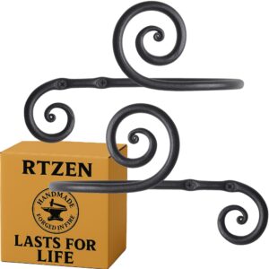 Black Swirly Curtain Holdbacks, Hand-Forged Wrought Iron Tiebacks