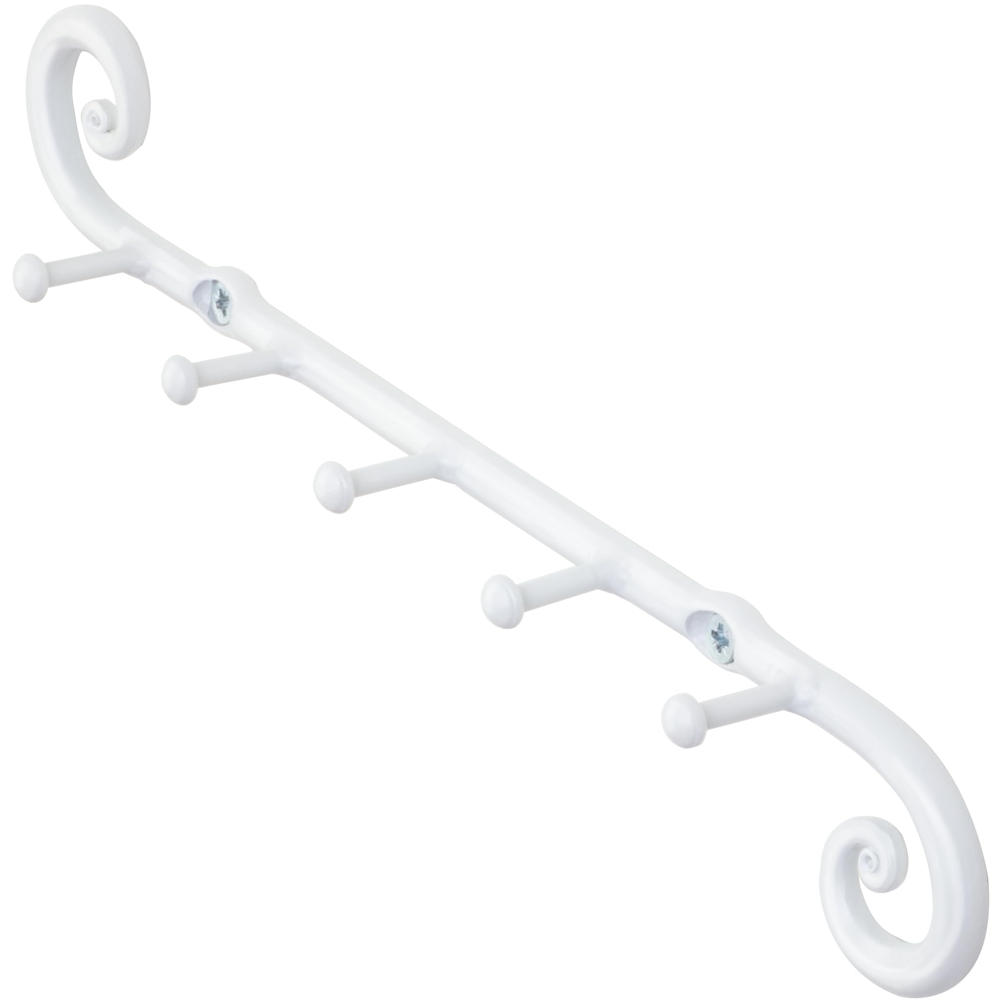 White Classic Wall Mounted Key Holder with 5 Hooks - Image 7