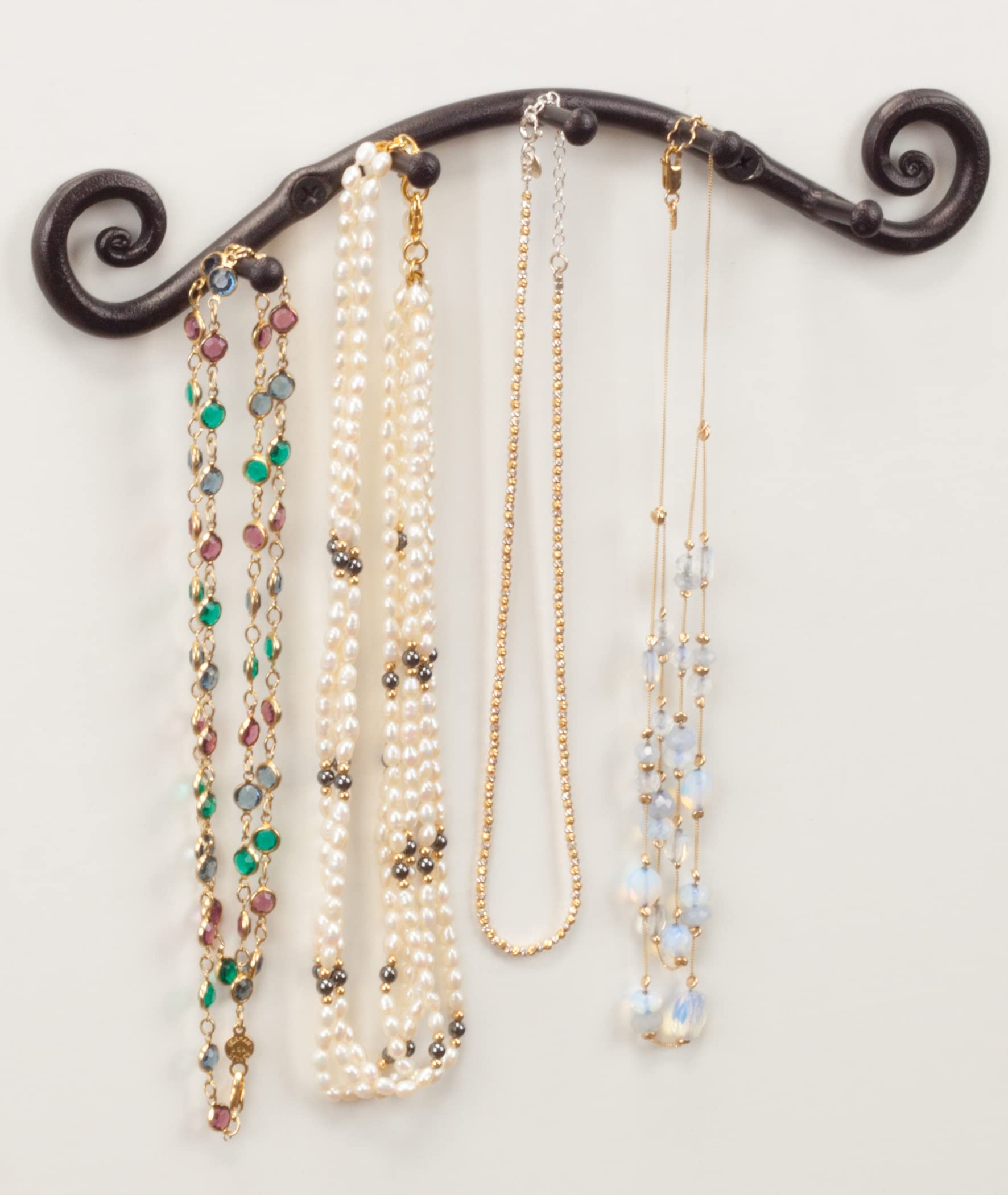 Black Swirly Wall Mounted Key Holder with 5 Hooks - Image 7