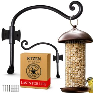 Black Curved Hooks 12" Wrought Iron Wall Mounted Plant Hanger 2 Pack