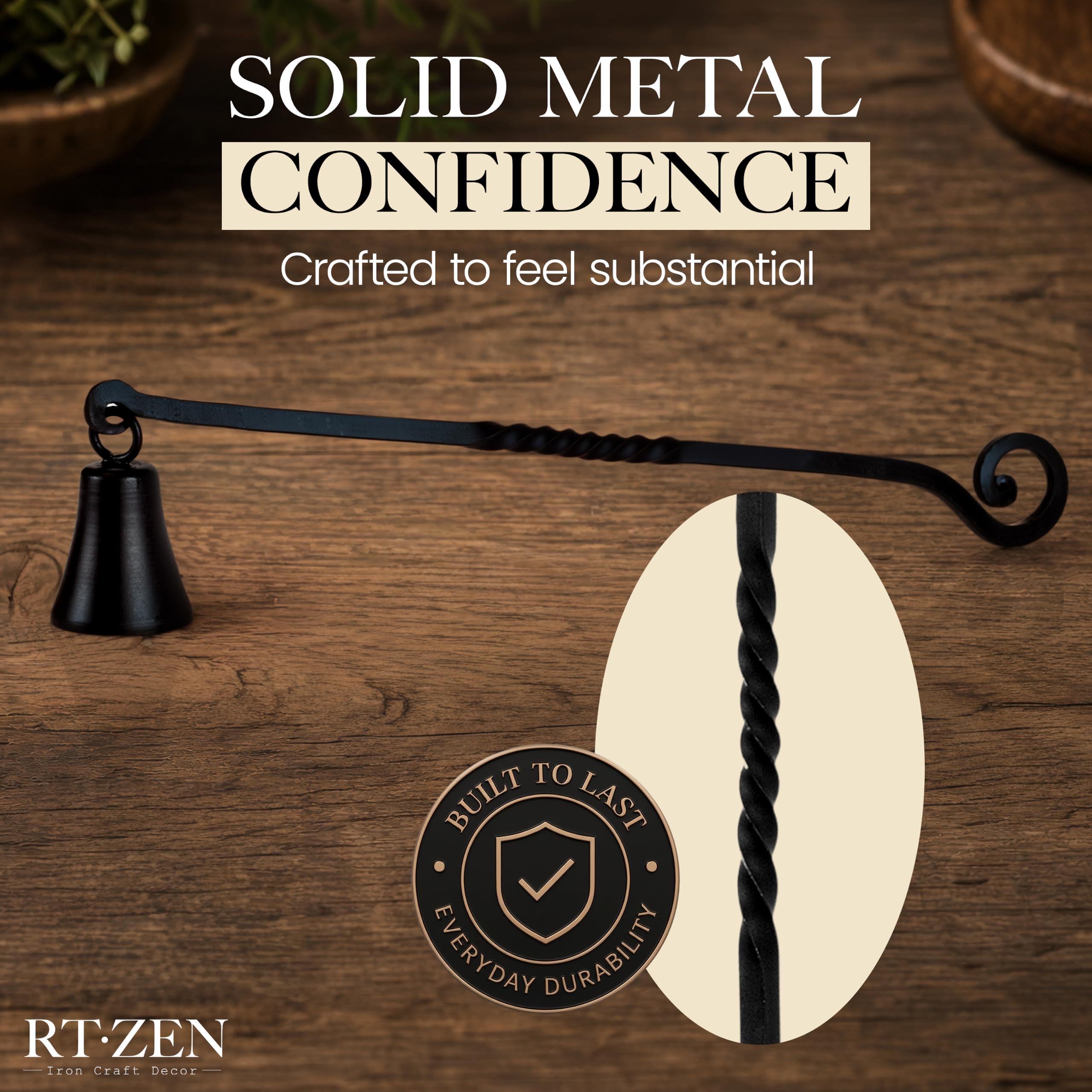 Black Wrought Iron Candle Snuffer - Image 7