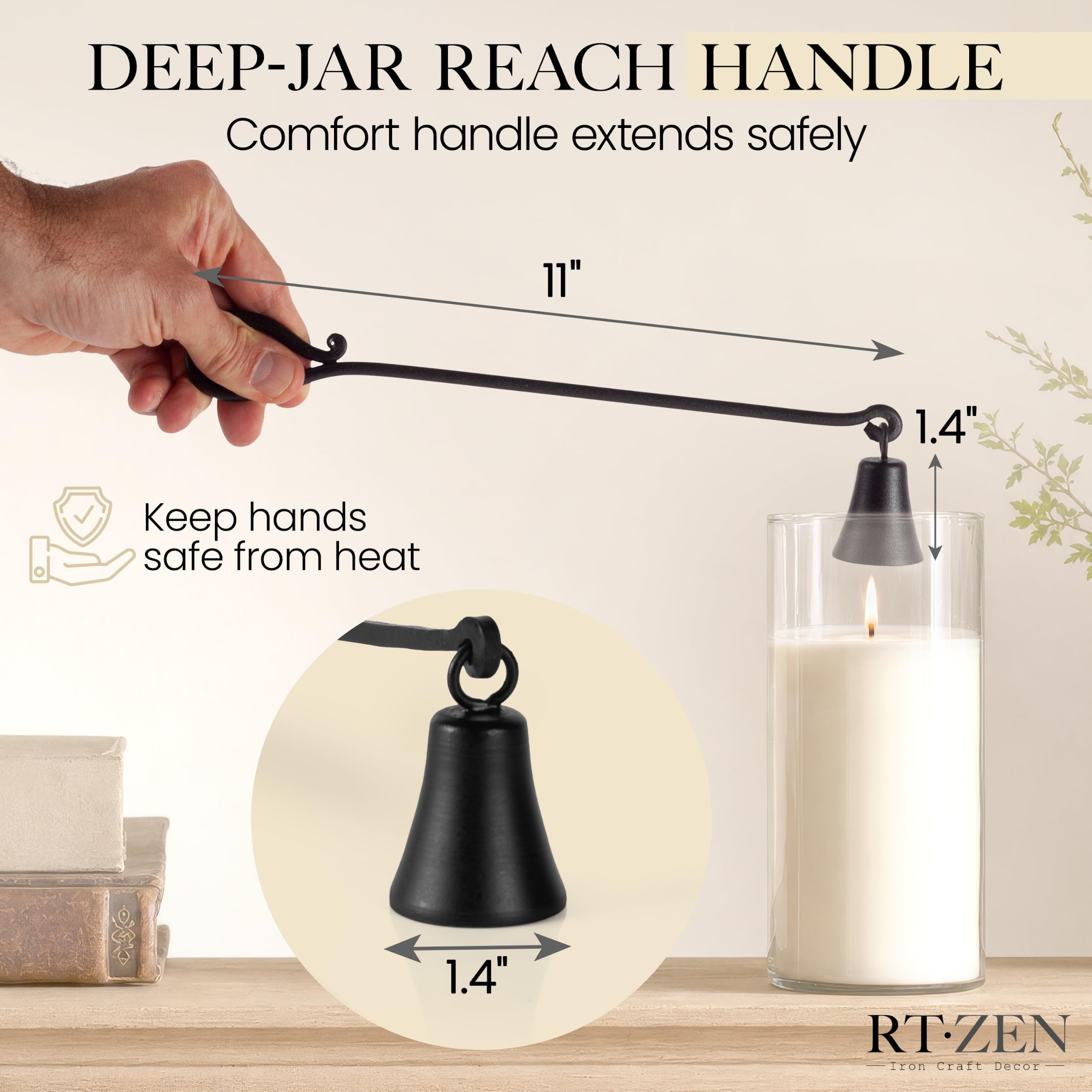 Black Wrought Iron Candle Snuffer - Image 3