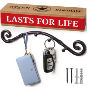 Black Swirly Wall Mounted Key Holder with 5 Hooks
