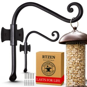 Black Curved Hooks 8" Wrought Iron Wall Mounted Plant Hanger 2 Pack