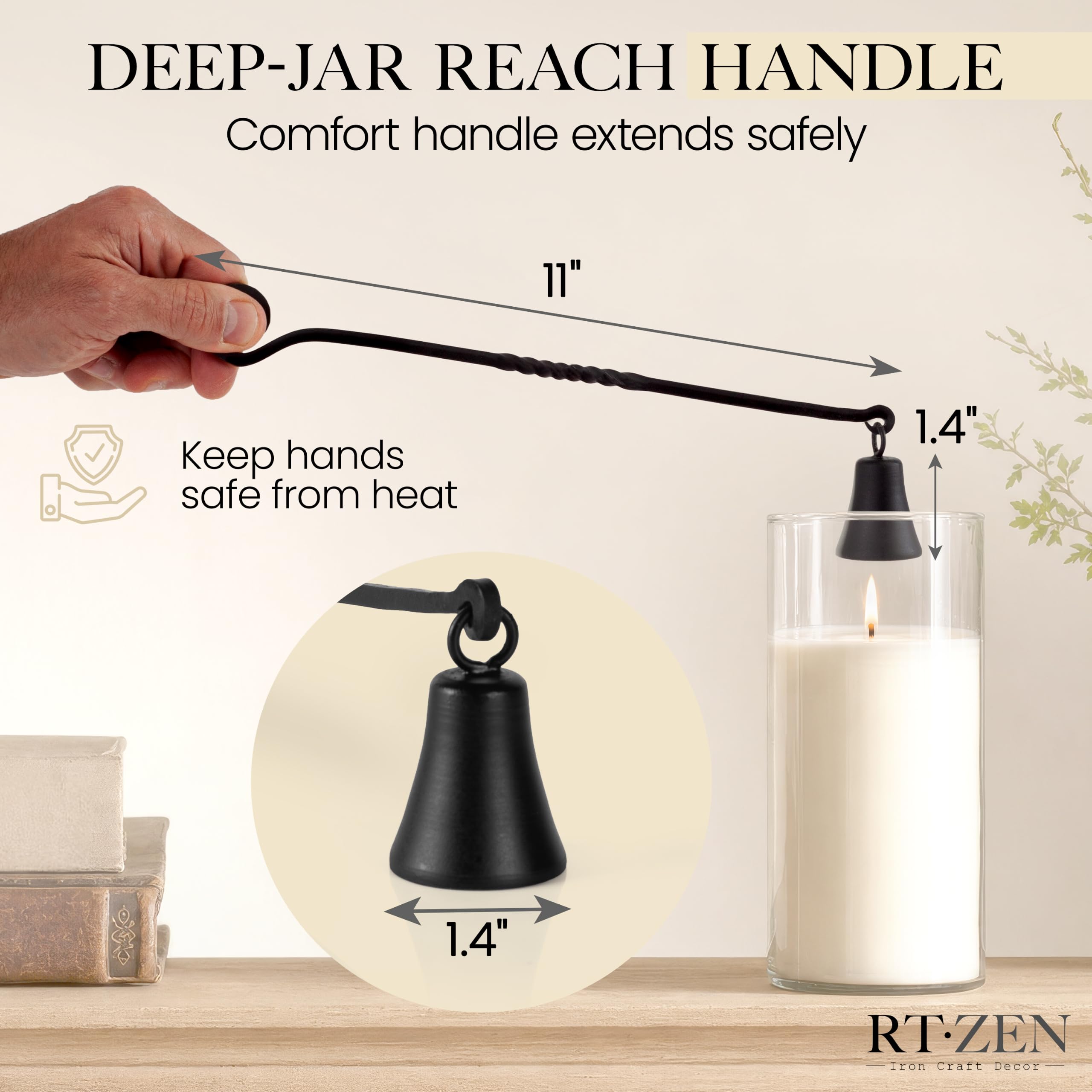 Black Wrought Iron Candle Snuffer - Image 3