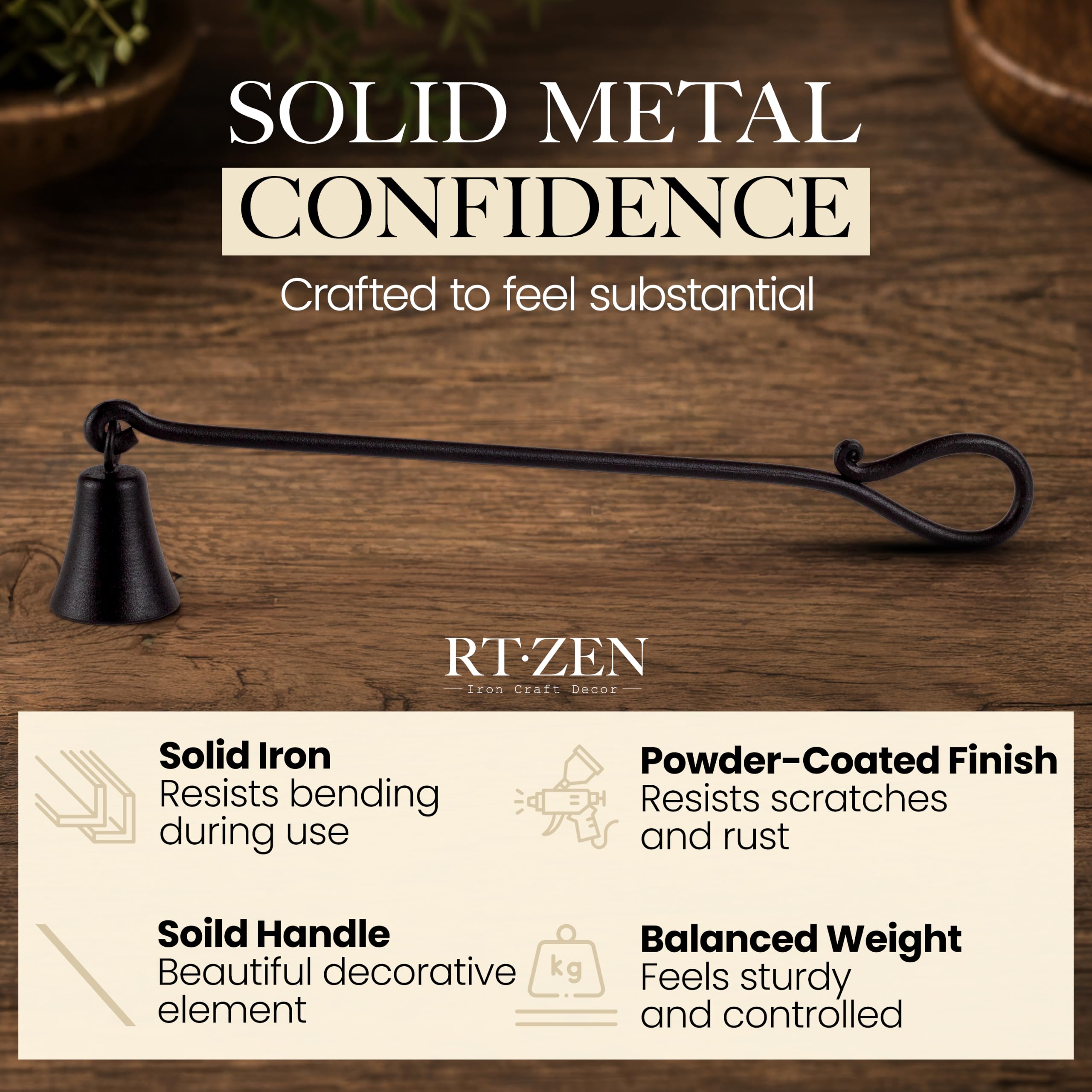 Black Wrought Iron Candle Snuffer - Image 6