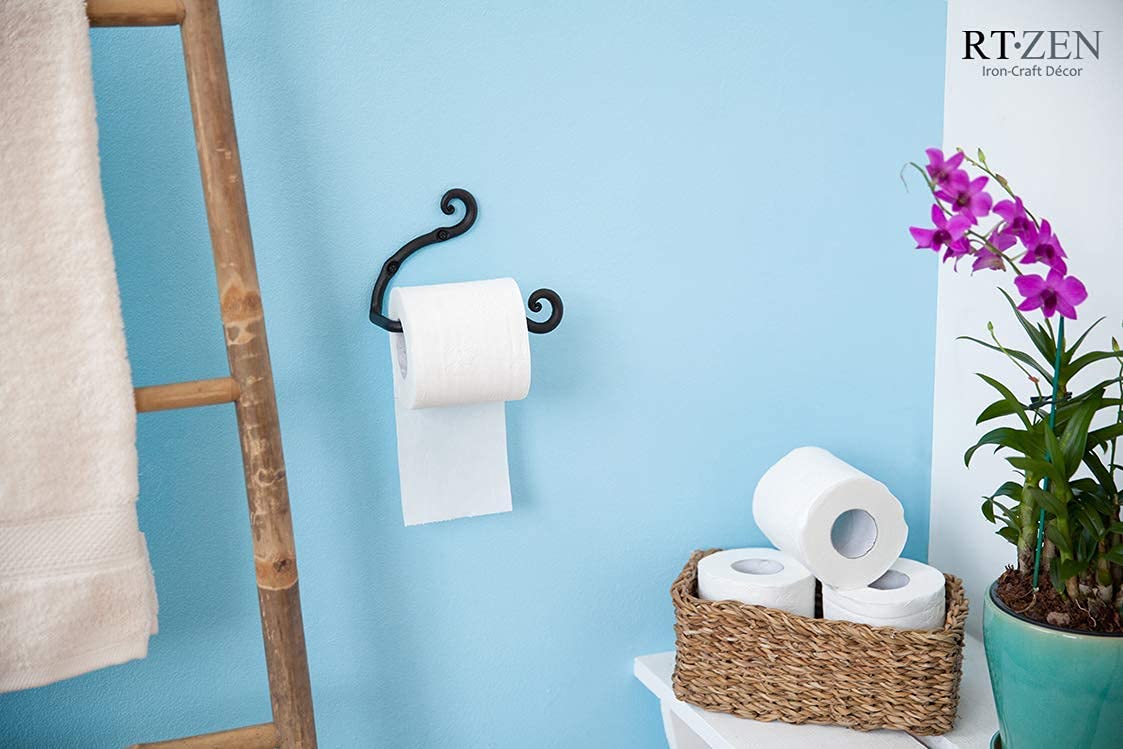 Black Swirls Wall Mounted Toilet Paper Holder - Image 8