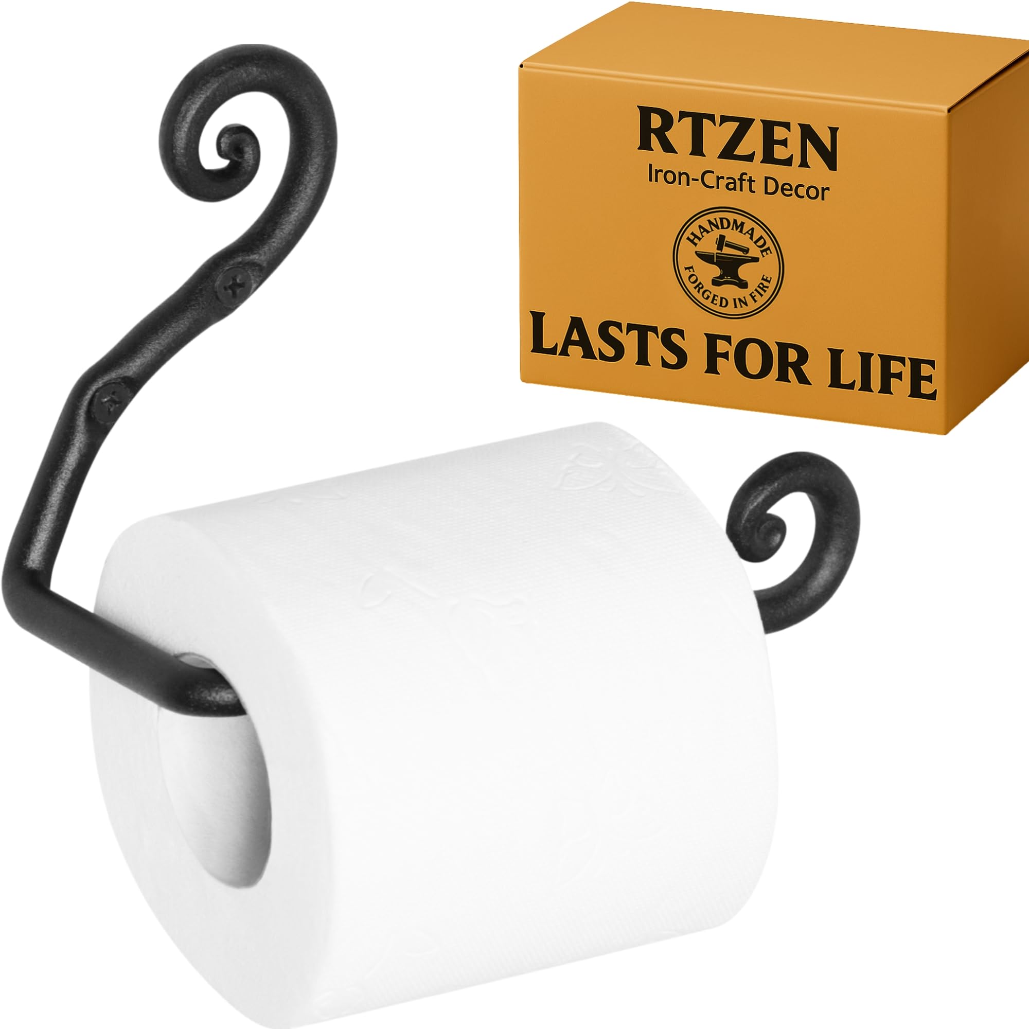 Black Swirls Wall Mounted Toilet Paper Holder