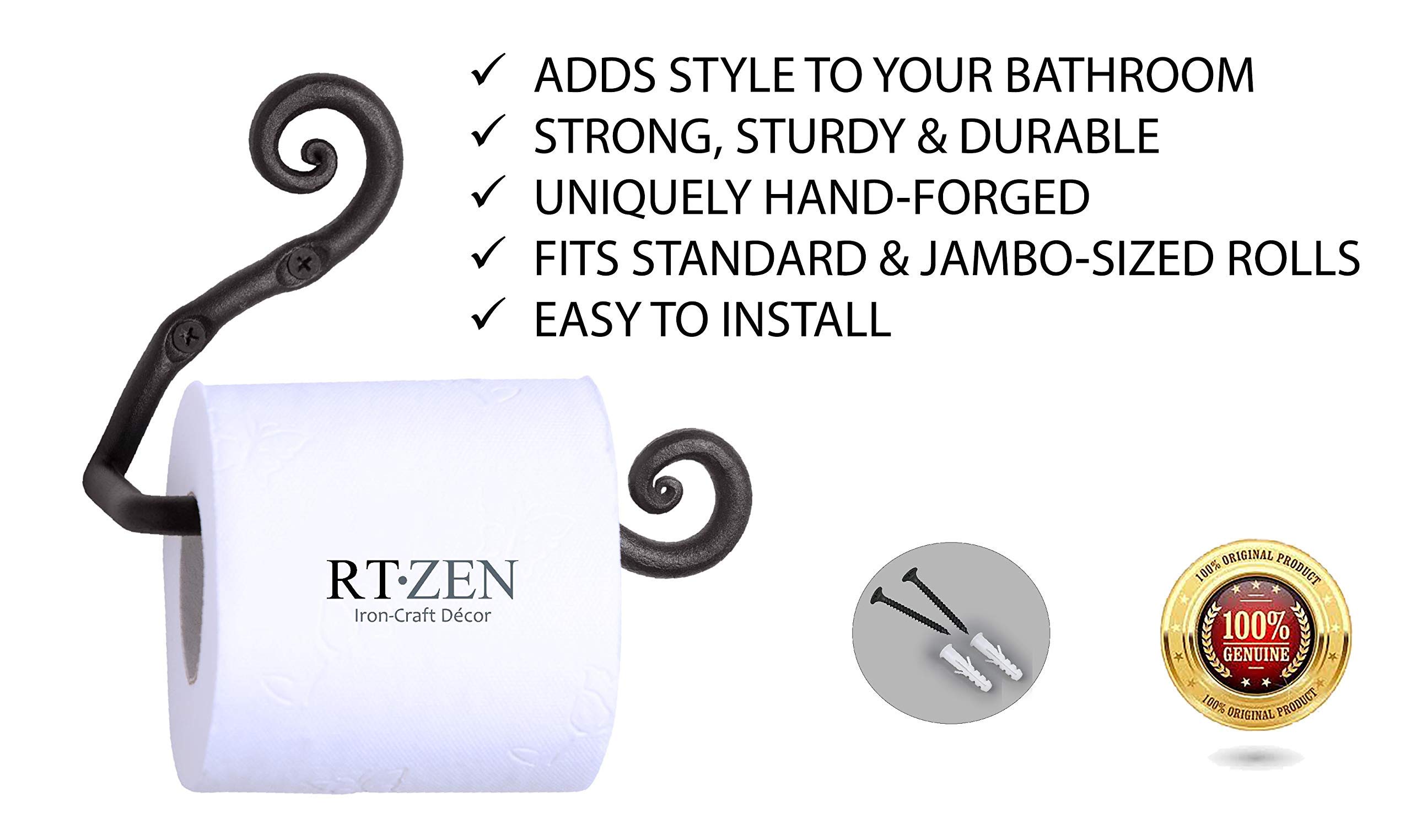 Black Swirls Wall Mounted Toilet Paper Holder - Image 6