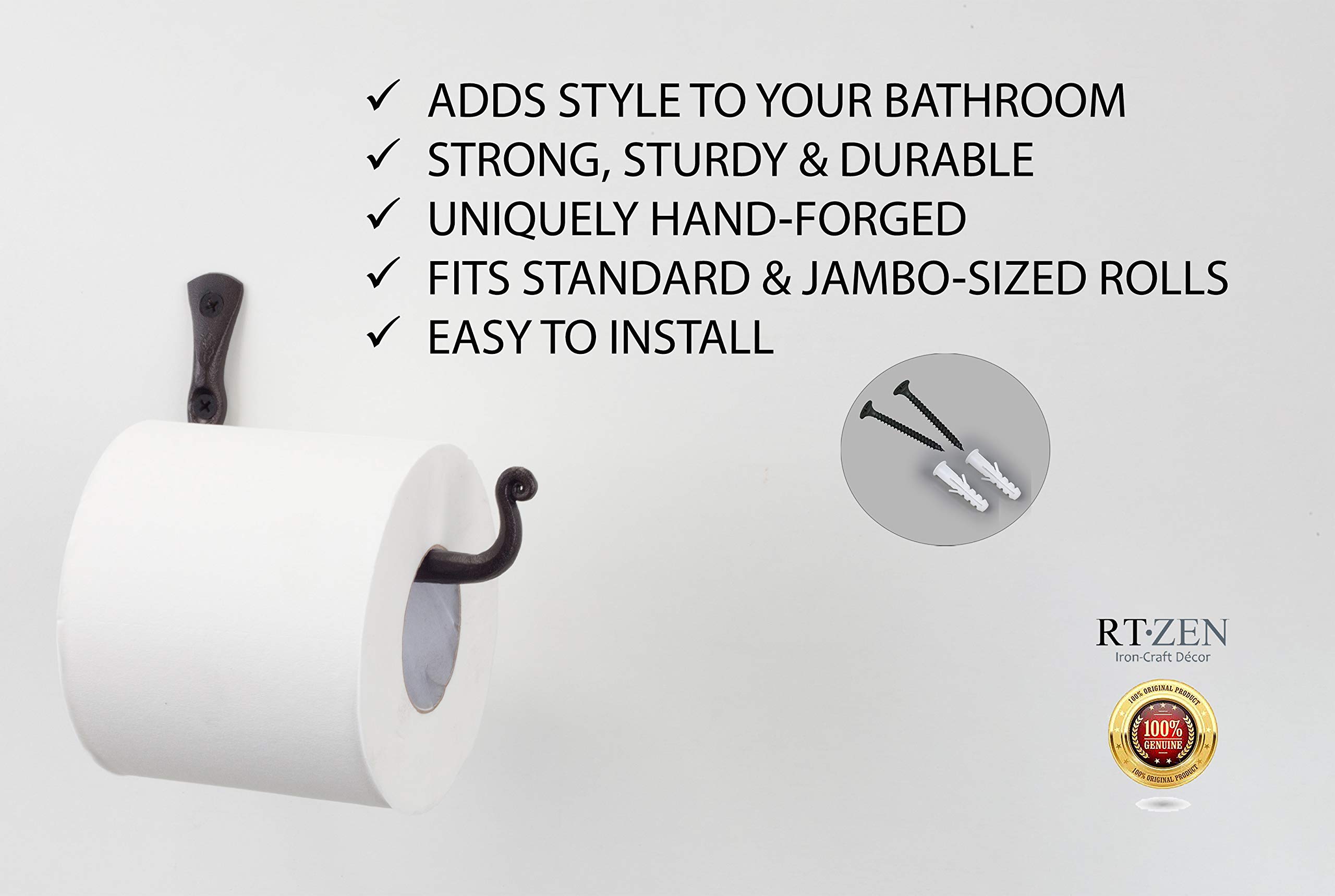 Black Classic Wall Mounted Toilet Paper Holder - Image 9