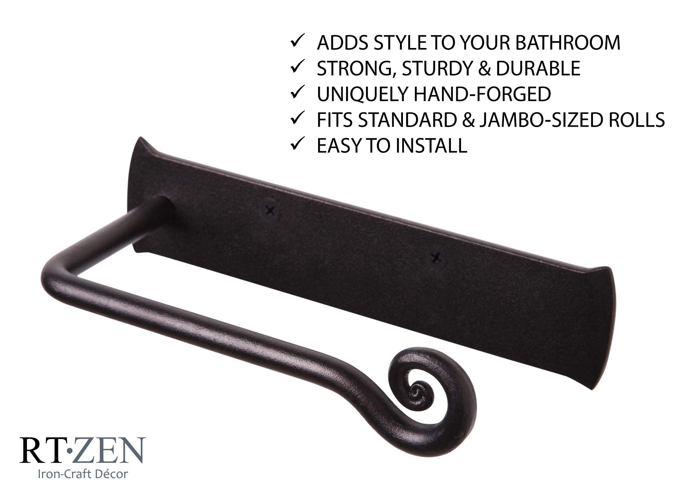 Black Stylish Wall Mounted Toilet Paper Holder - Image 6