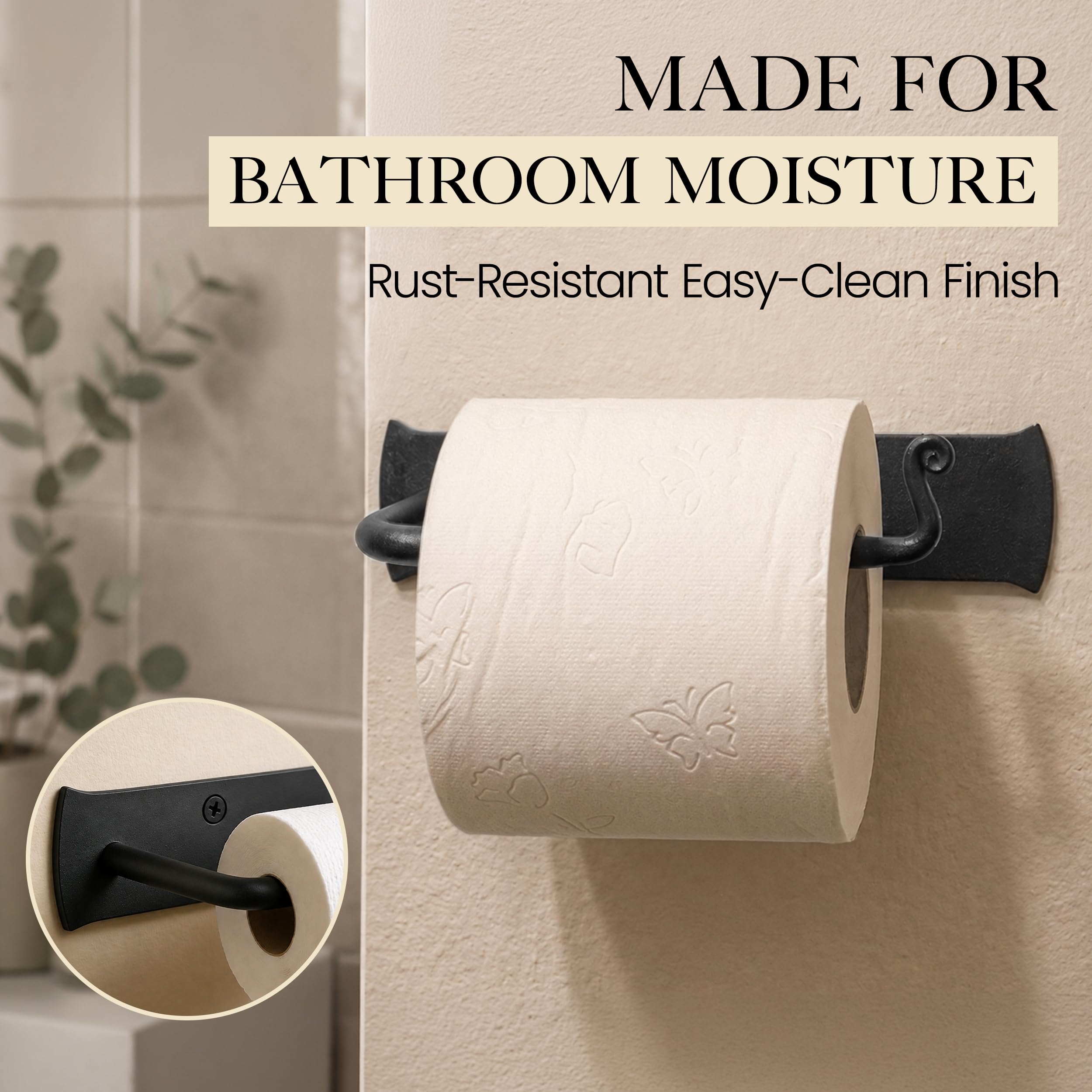 Black High End Wall Mounted Toilet Paper Holder - Image 6