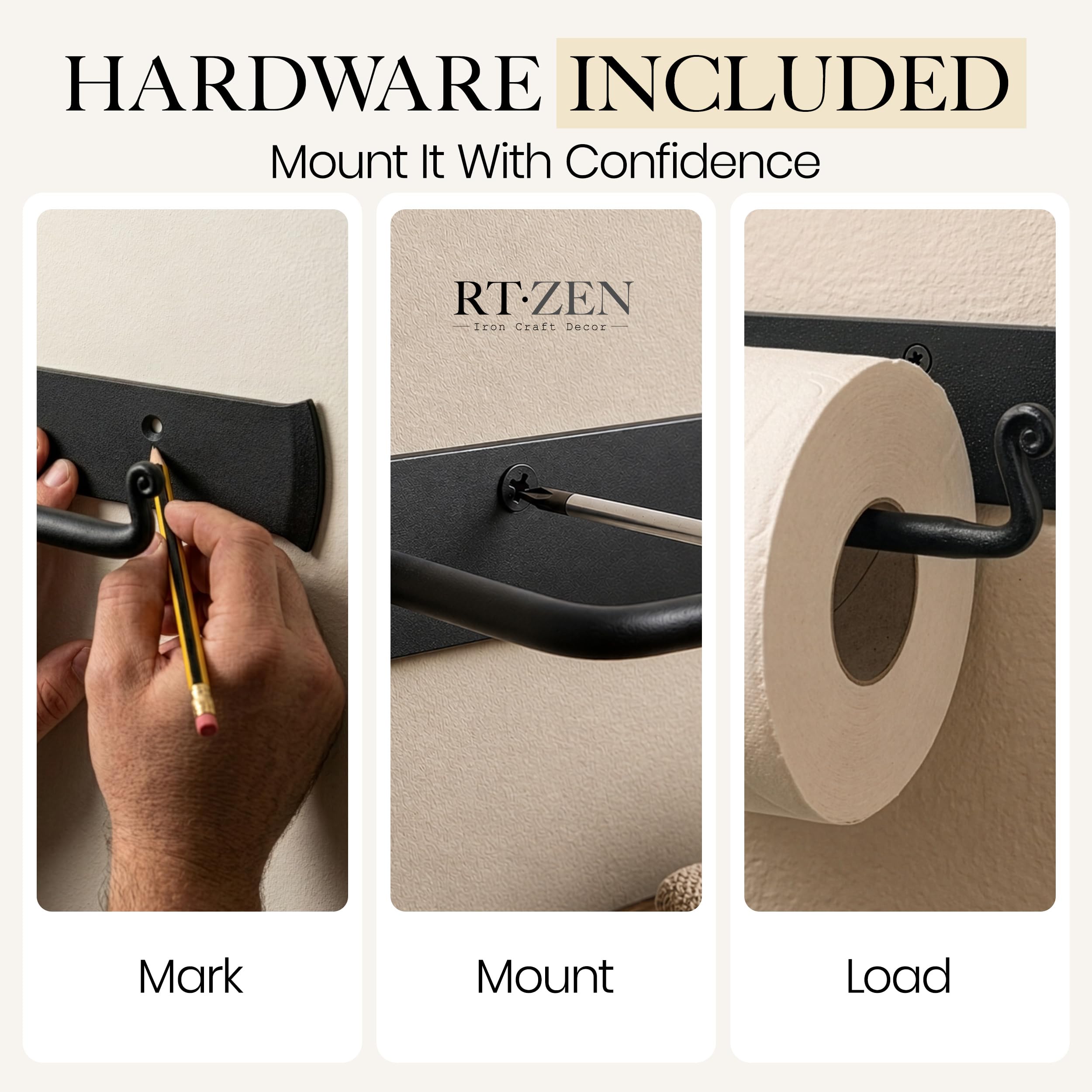 Black High End Wall Mounted Toilet Paper Holder - Image 5