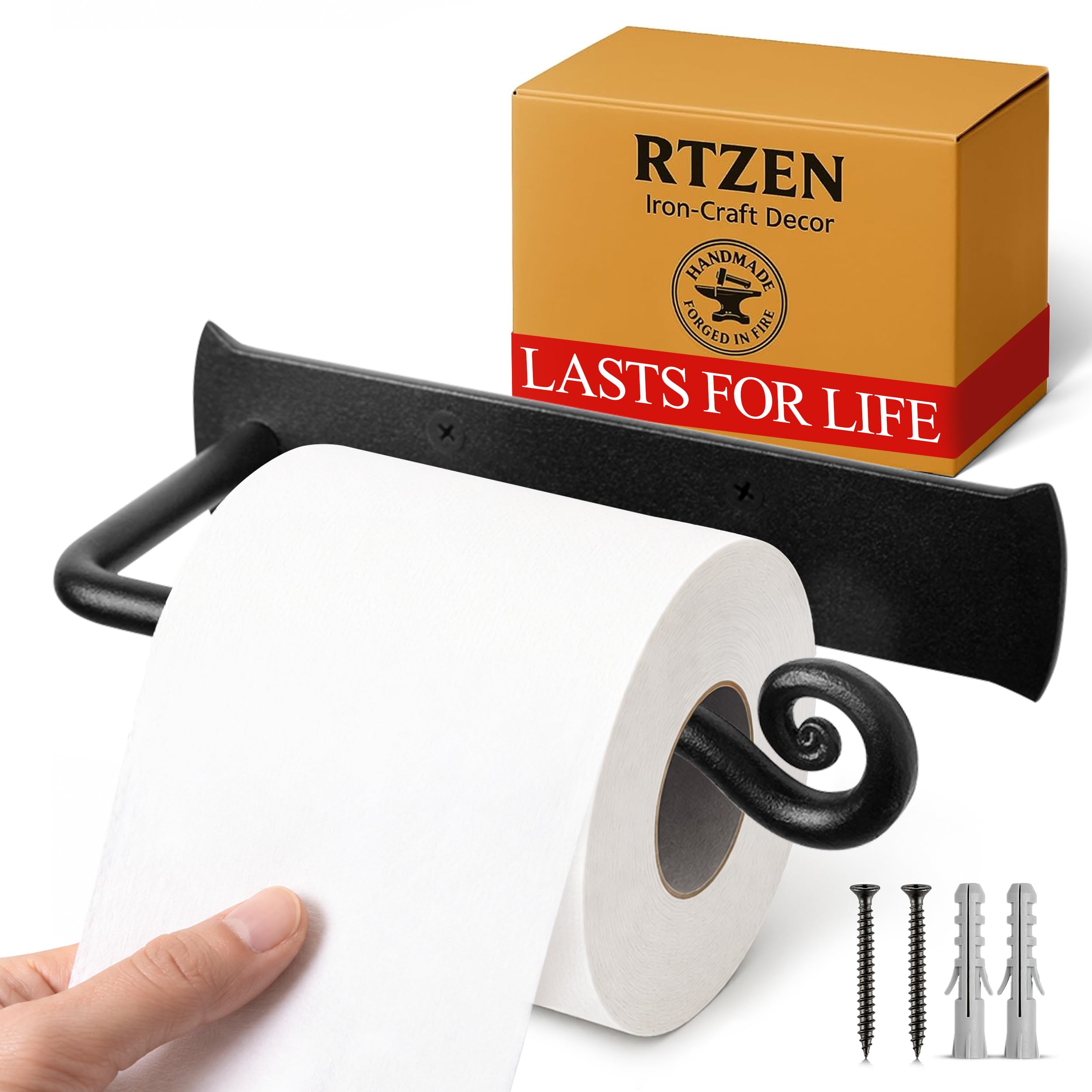 Black Stylish Wall Mounted Toilet Paper Holder